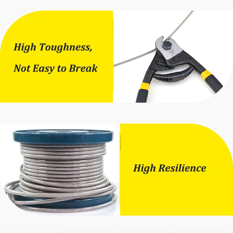 0.3mm 0.5mm 0.8mm 1mm 5mm 10mm 12mm 16mm 304 Steel Wire Rope Lifting Metal Cable
