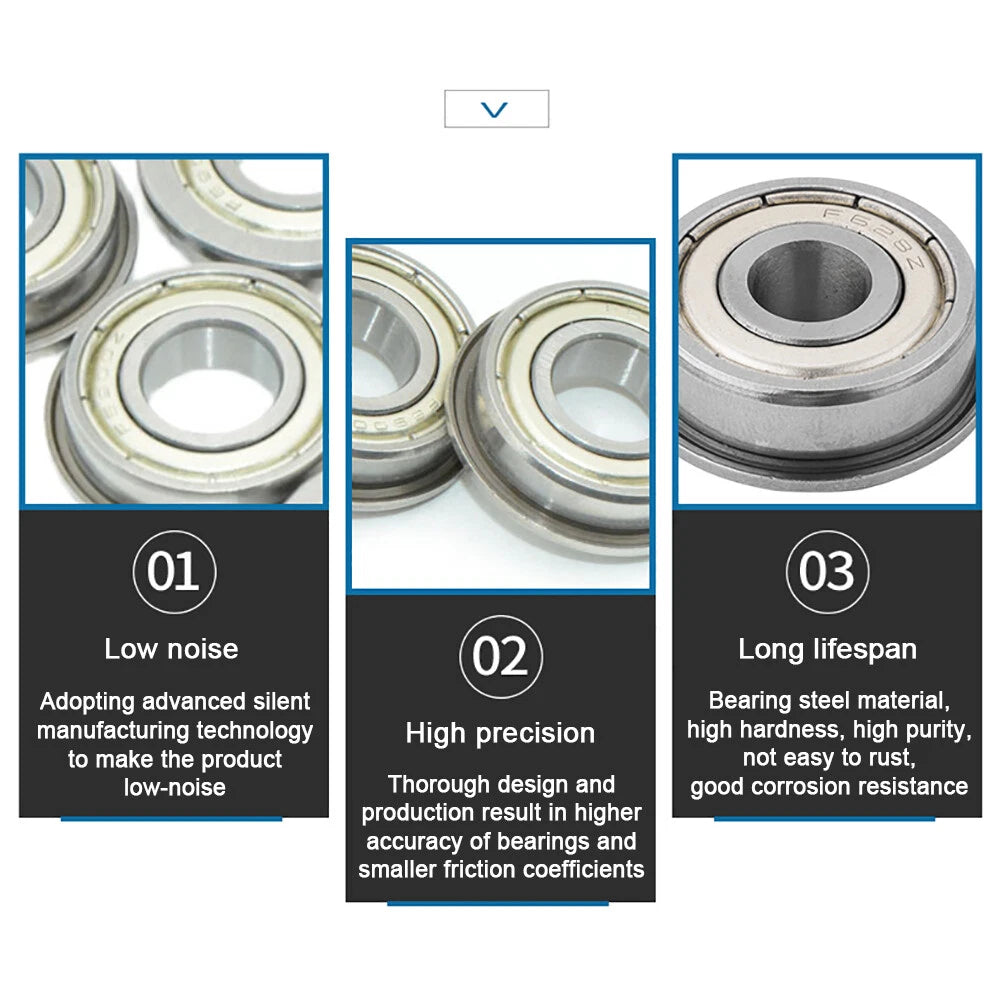 F604ZZ to F699ZZ Deep Groove Ball Bearing Flange Ball Bearings Double Shielded