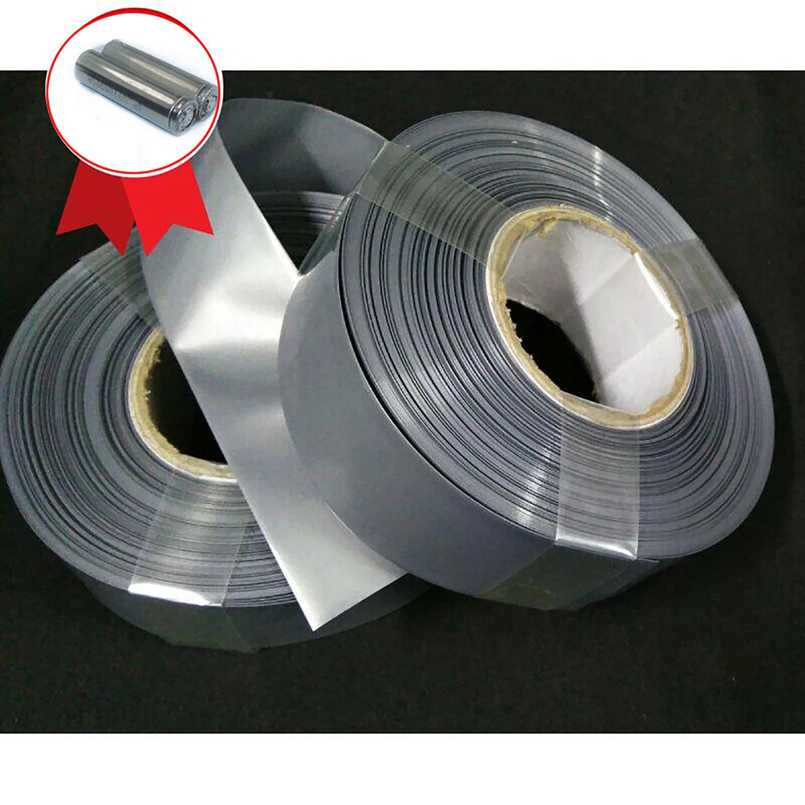 Silver PVC Heat Shrink Tubing — Flat Width 17mm to 300mm, Sold by the Meter
