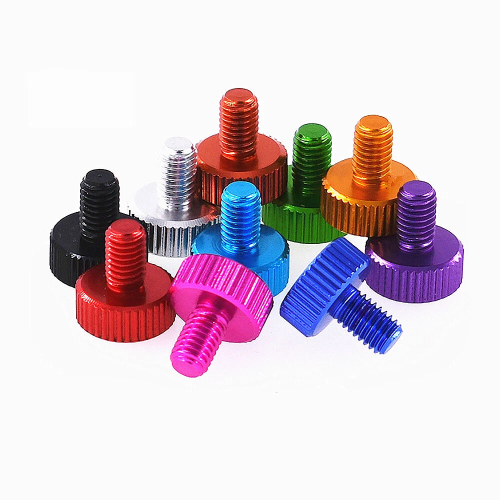 Knurled Thumb Screws M6*8-30mm Aluminum Alloy DIY Hand Tighten Grip Knob Bolts