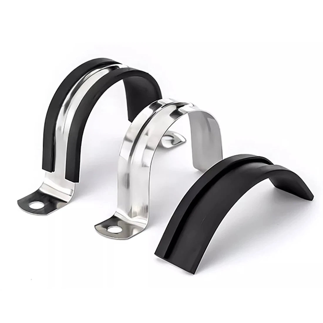 Rubber Lined P Clips Cable Mounting Hose Pipe Clamp Stainless Steel U Type 6-80