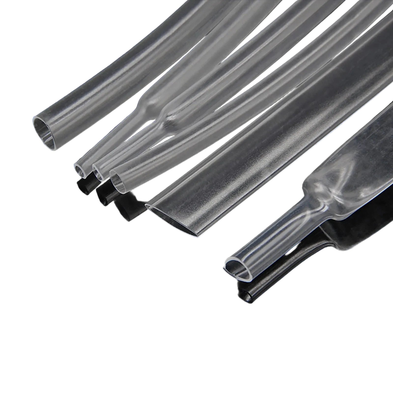 2:1 Heat Shrink Tubing Clear Transparent — φ0.6mm to φ100mm, 1M / 5M / 10M