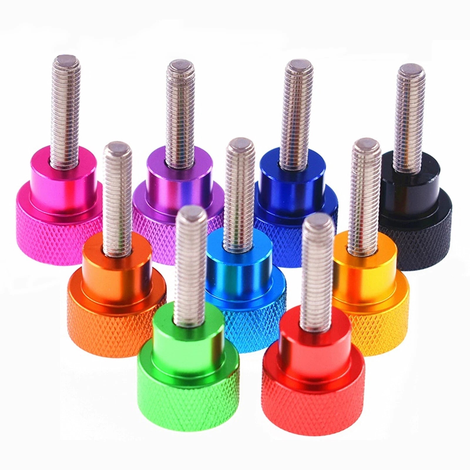 M8 Knurled Thumb Screws A2 Stainless Steel &Colour Aluminum Hand Turn Knob Bolts