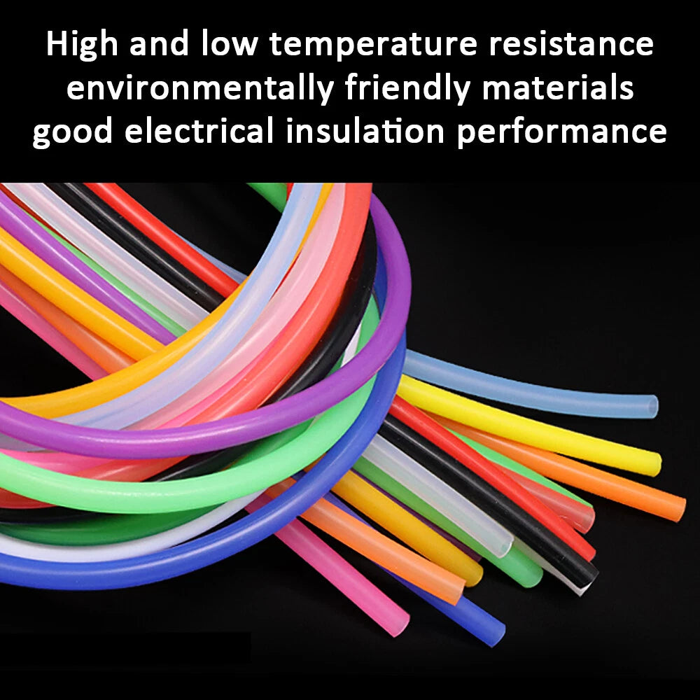 Food Grade Silicone Vacuum Hose Tube — Flexible Rubber Pipe, 0.5–60mm ID, Multiple Colors