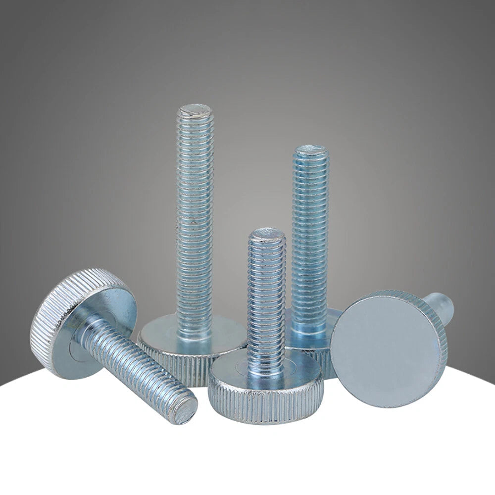 FLAT HEAD KNURLED THUMB SCREWS CARBON STEEL ZINC PLATED M8 M10 THUMBSCREWS
