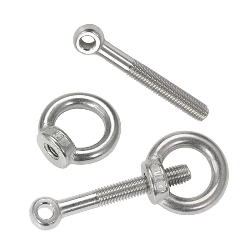 M5 M6 M8 Forged Eye Bolts with Eye Nut — 304 Stainless Steel, Multiple Lengths - HomeDIYer