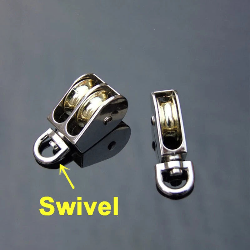 Single Dual Pulley Rope Pully Lifting Wheel Swivel 43mm 58mm 86mm Zinc Alloy