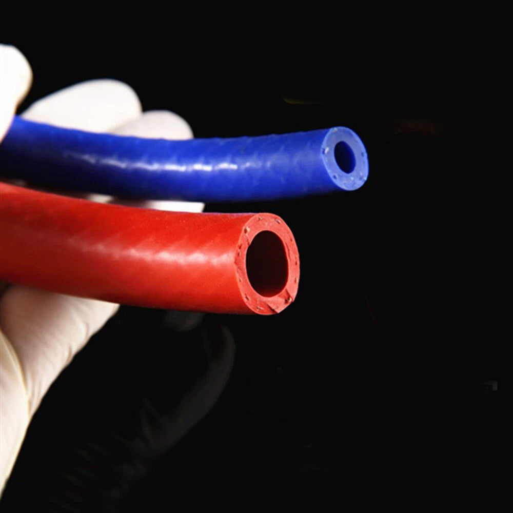 Silicone Tubing Reinforced Rubber Hose — 6mm to 32mm ID, Red & Blue, 1M–5M