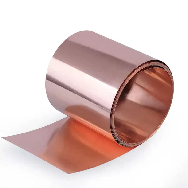 99.9% Pure Copper Sheet Roll Metal Foil Plate Strip 0.01-1mm Thick 10-120mm Wide