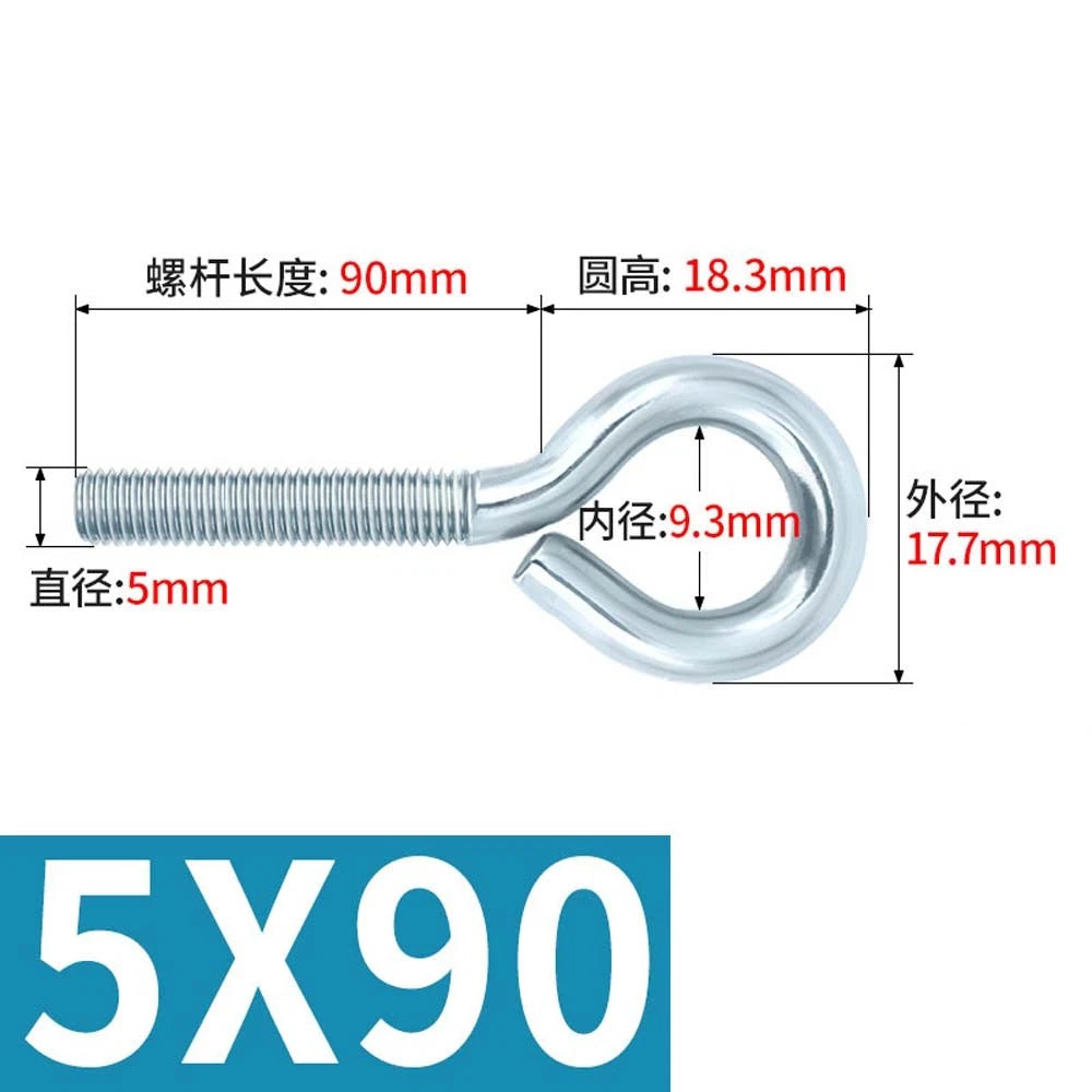 M3–M12 Galvanised Eye Screws | Metric Closed Eye Bolts & Threaded Ring Hooks