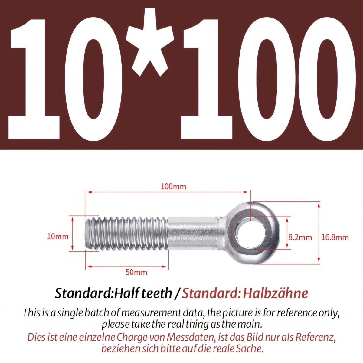 M8 M10 Stainless Steel Eye Bolts A2 — Threaded Ring Screws for Catenary Wire & Hanging - HomeDIYer