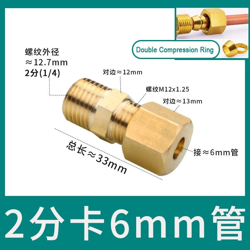 Brass Male Thread Compression Fittings – Circular, Conical & Double Ring, 1/8" to 1/2"