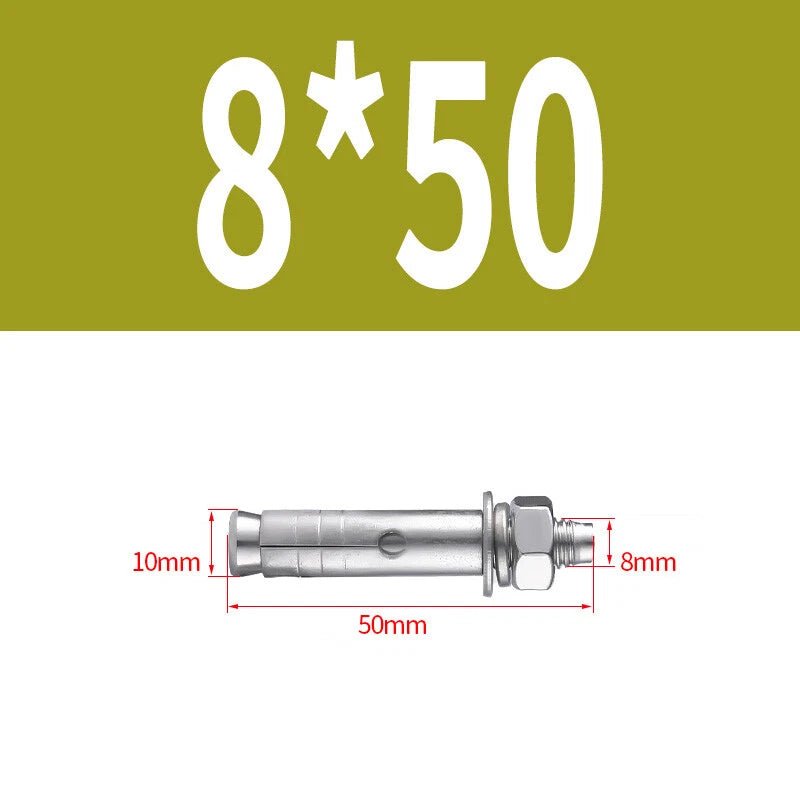 Hex Nut Expansion Sleeve Anchor Bolts — M6 to M20, Galvanized & Stainless Steel - HomeDIYer