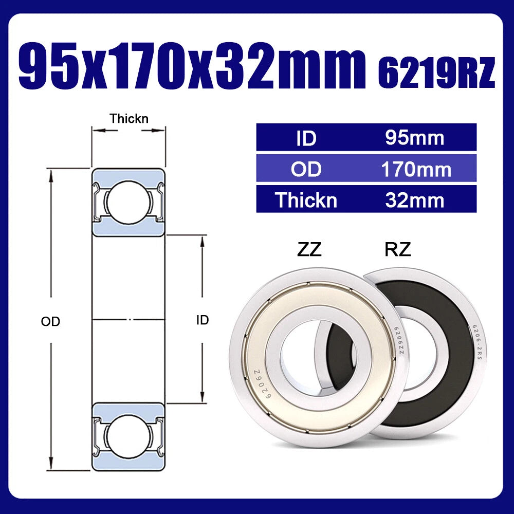 RZ or ZZ Bearings Precision High Speed Bearings Deep Groove Ball Bearing, Sealed