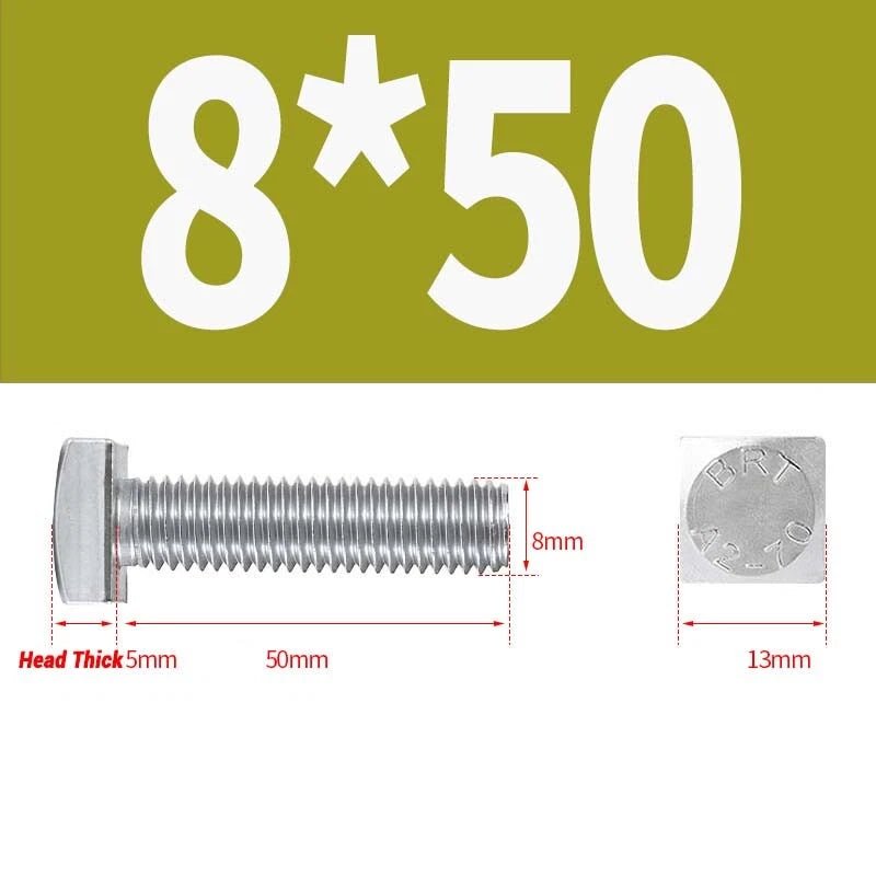 Square Head Bolts M4 M5 M6 M8 M10 M12 — A2 304 Stainless Steel, Multiple Lengths - HomeDIYer