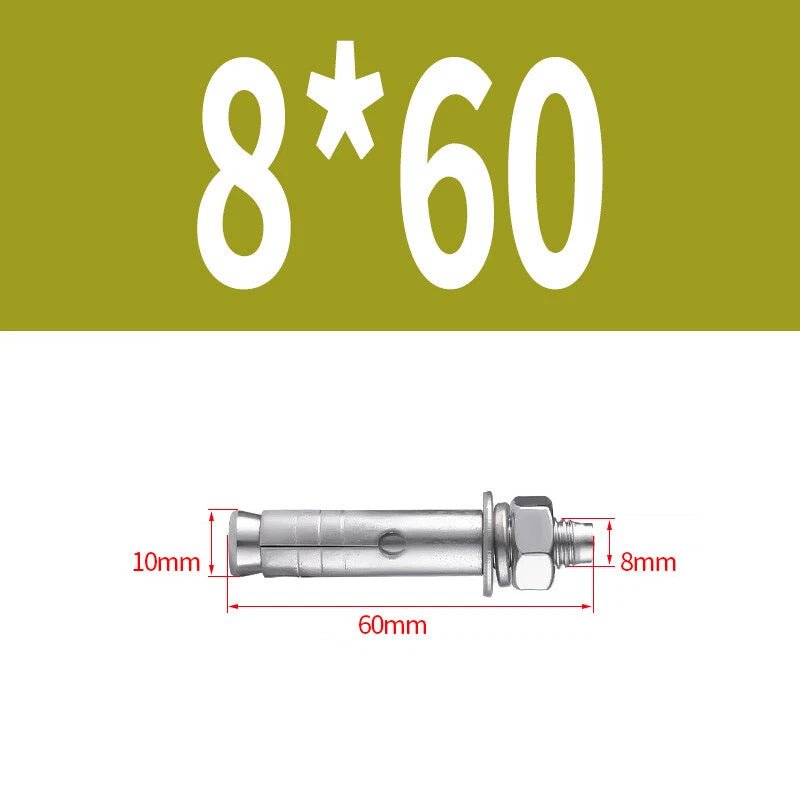 Hex Nut Expansion Sleeve Anchor Bolts — M6 to M20, Galvanized & Stainless Steel - HomeDIYer