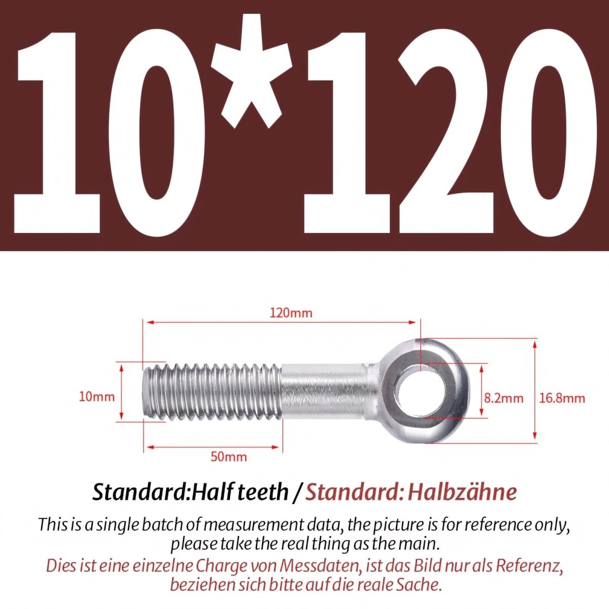 M8 M10 Stainless Steel Eye Bolts A2 — Threaded Ring Screws for Catenary Wire & Hanging - HomeDIYer