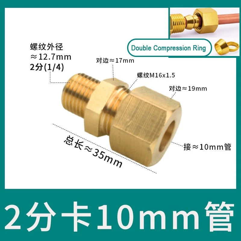 Brass Male Thread Compression Fittings – Circular, Conical & Double Ring, 1/8" to 1/2"