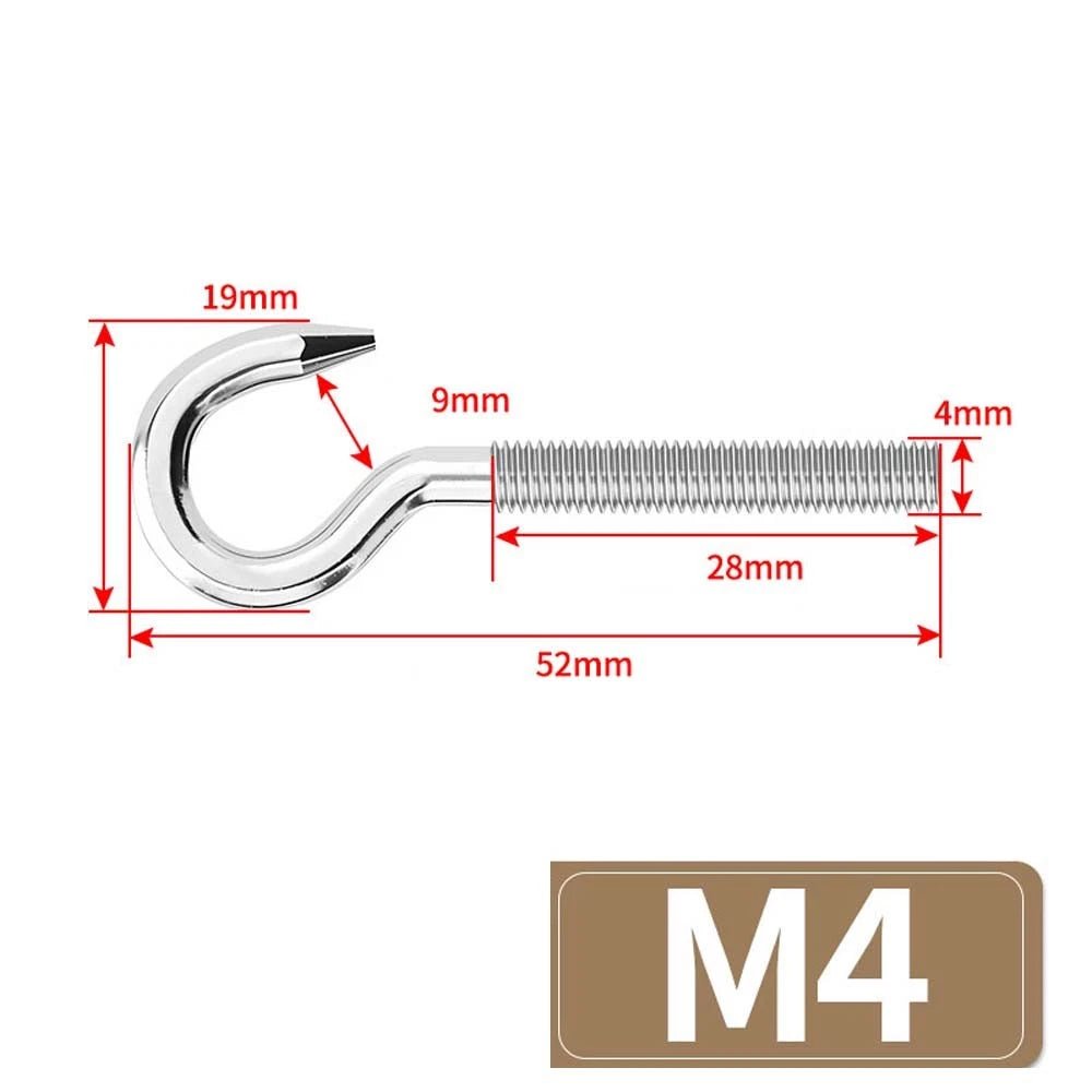 Metric Eye Bolt & Hook Screw — Stainless Steel, M4–M24, Standard & Left Hand Thread - HomeDIYer