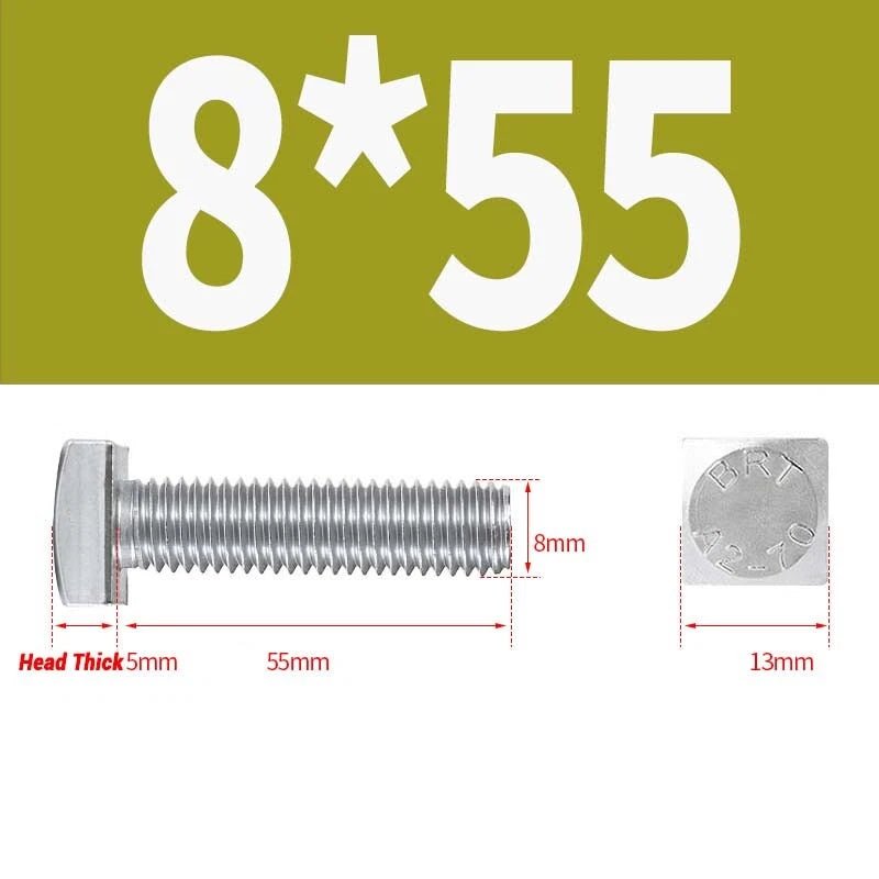 Square Head Bolts M4 M5 M6 M8 M10 M12 — A2 304 Stainless Steel, Multiple Lengths - HomeDIYer