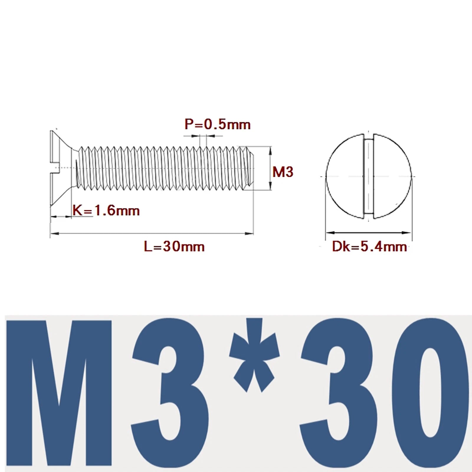 Countersunk Slotted Machine Screws M2–M8 | A2 Stainless Steel DIN 963