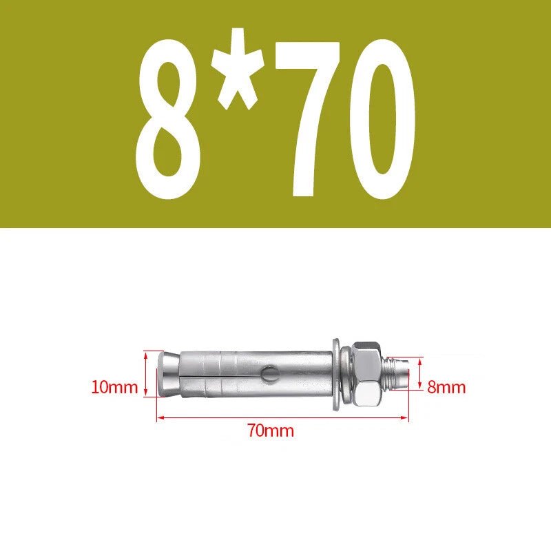 Hex Nut Expansion Sleeve Anchor Bolts — M6 to M20, Galvanized & Stainless Steel - HomeDIYer