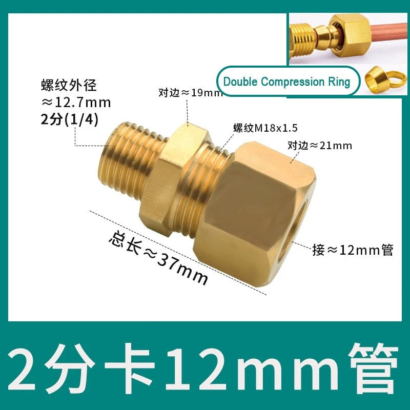 Brass Male Thread Compression Fittings – Circular, Conical & Double Ring, 1/8" to 1/2"