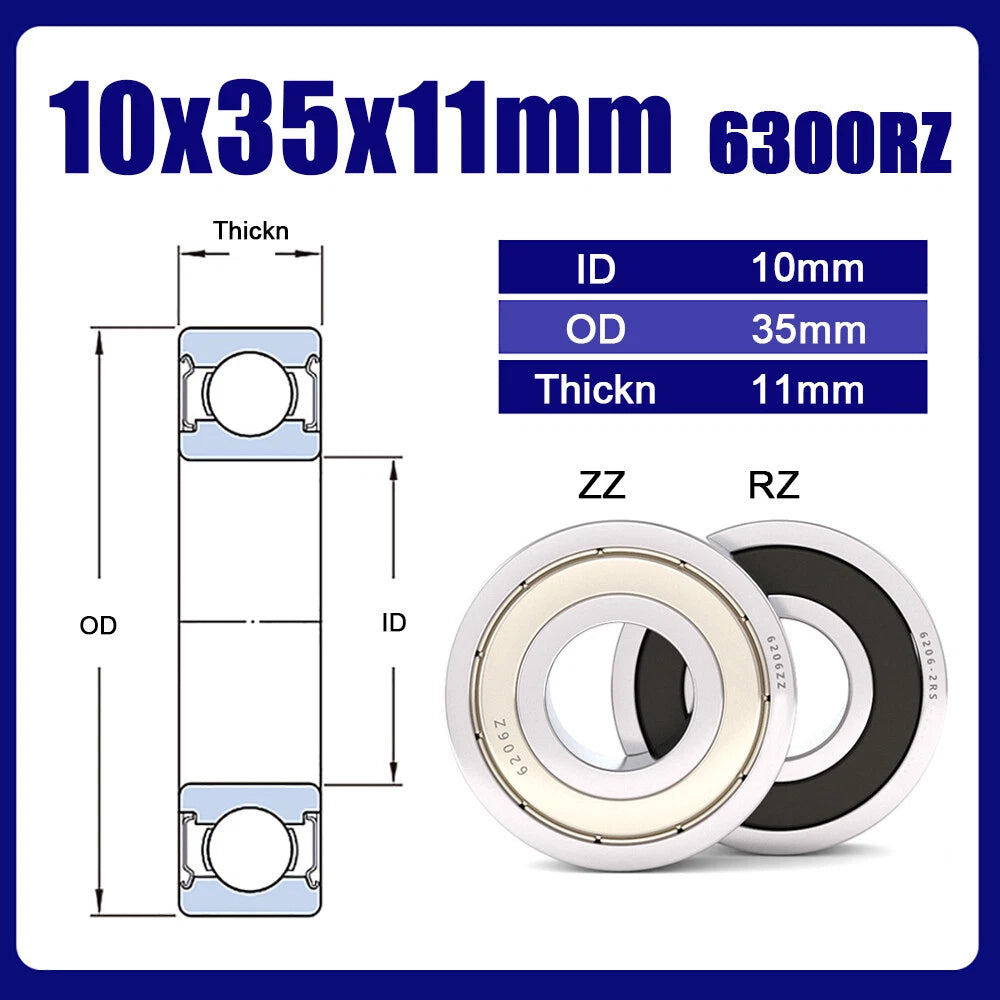 RZ or ZZ Bearings Precision High Speed Bearings Deep Groove Ball Bearing, Sealed