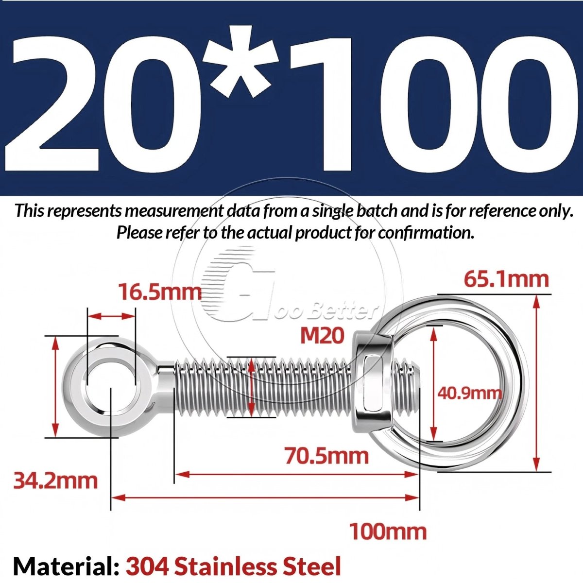 M16–M24 A2 304 Stainless Steel Lifting Eye Bolt & Eye Nut Threaded Ring - HomeDIYer