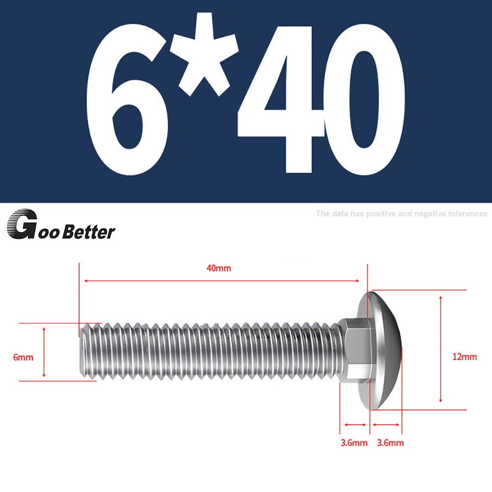 M4–M12 Carriage Bolts A2 Stainless Steel | Cup Square Neck Screws