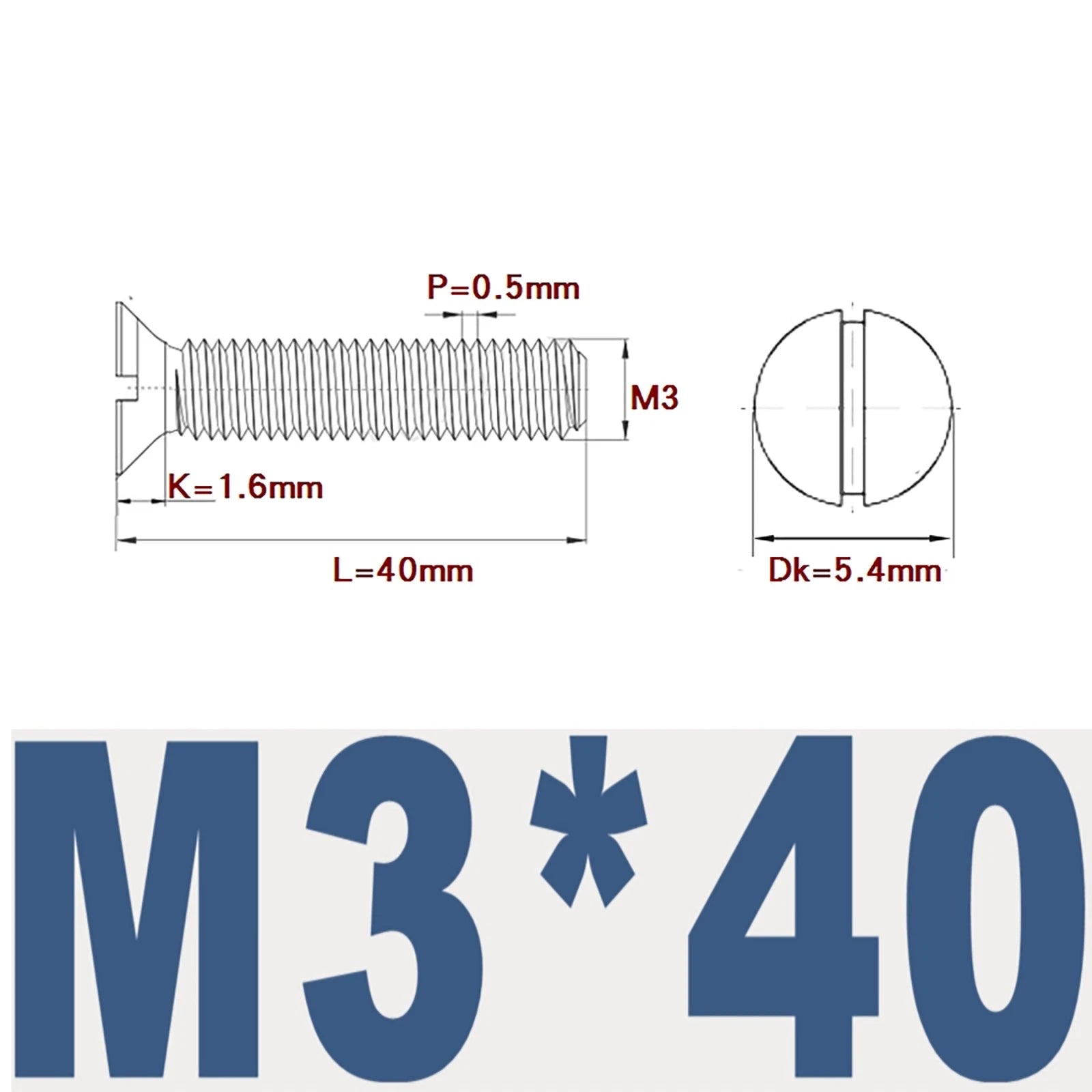 Countersunk Slotted Machine Screws M2–M8 | A2 Stainless Steel DIN 963