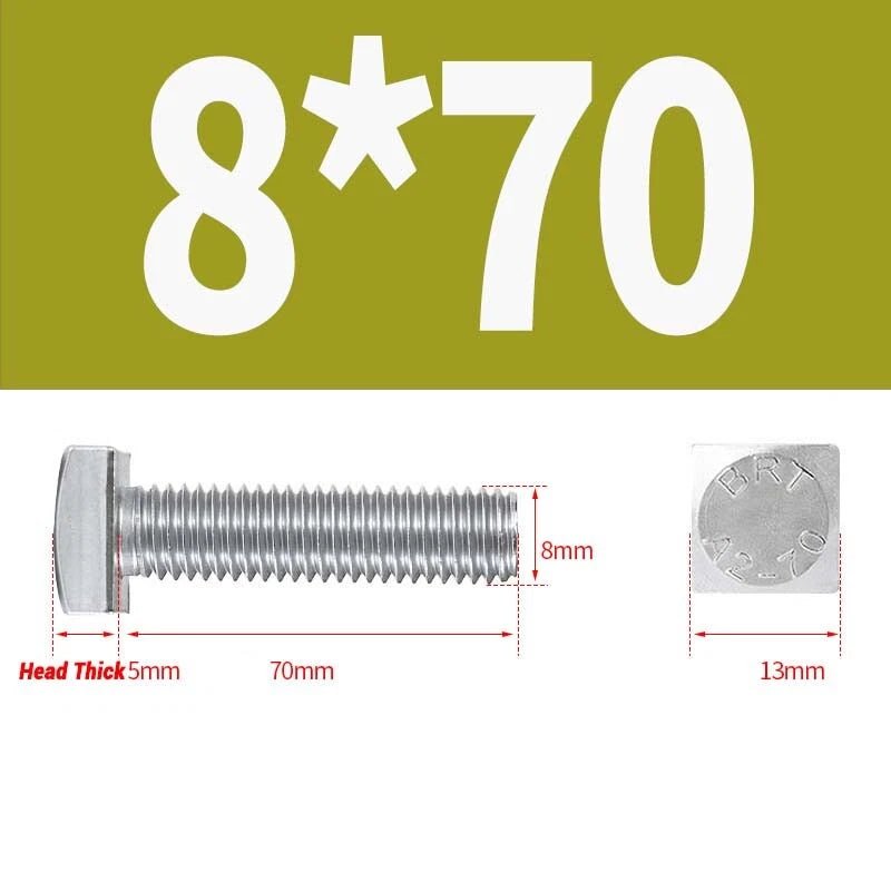 Square Head Bolts M4 M5 M6 M8 M10 M12 — A2 304 Stainless Steel, Multiple Lengths - HomeDIYer