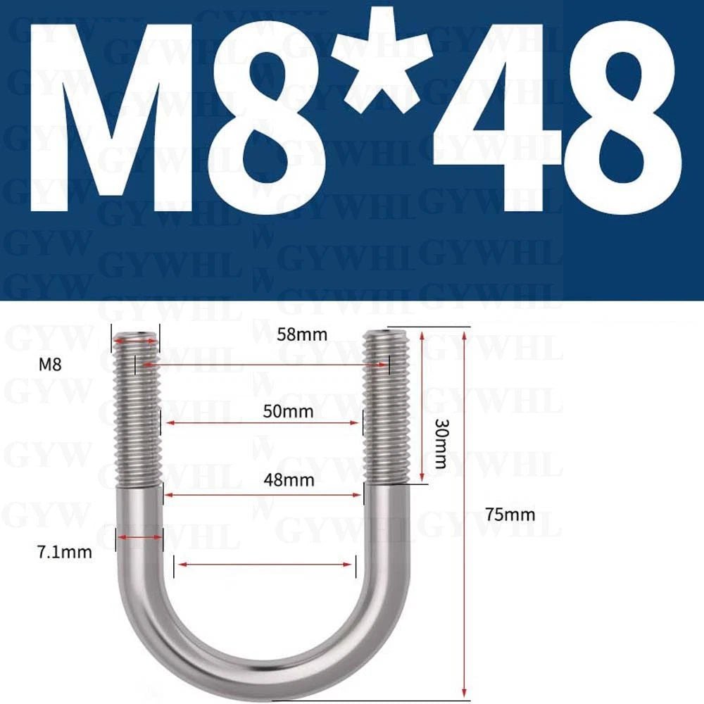 Marine Grade Round Bend U - Bolts — A2 & A4 Stainless Steel, M6 to M20 - HomeDIYer