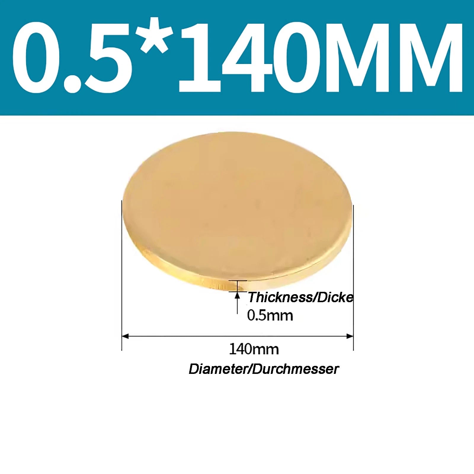 Solid Brass Discs Blanks Metal Round Sheets Thick 0.3mm - 6mm Dia 10mm - 180mm