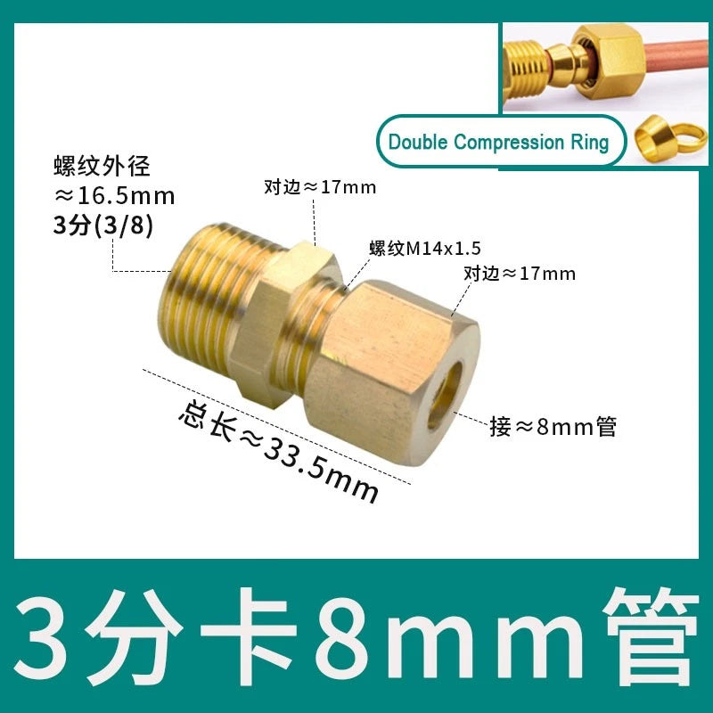 Brass Male Thread Compression Fittings – Circular, Conical & Double Ring, 1/8" to 1/2"