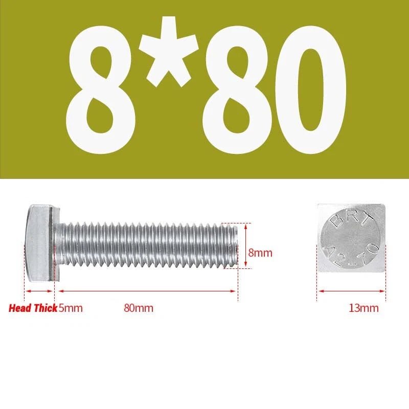 Square Head Bolts M4 M5 M6 M8 M10 M12 — A2 304 Stainless Steel, Multiple Lengths - HomeDIYer