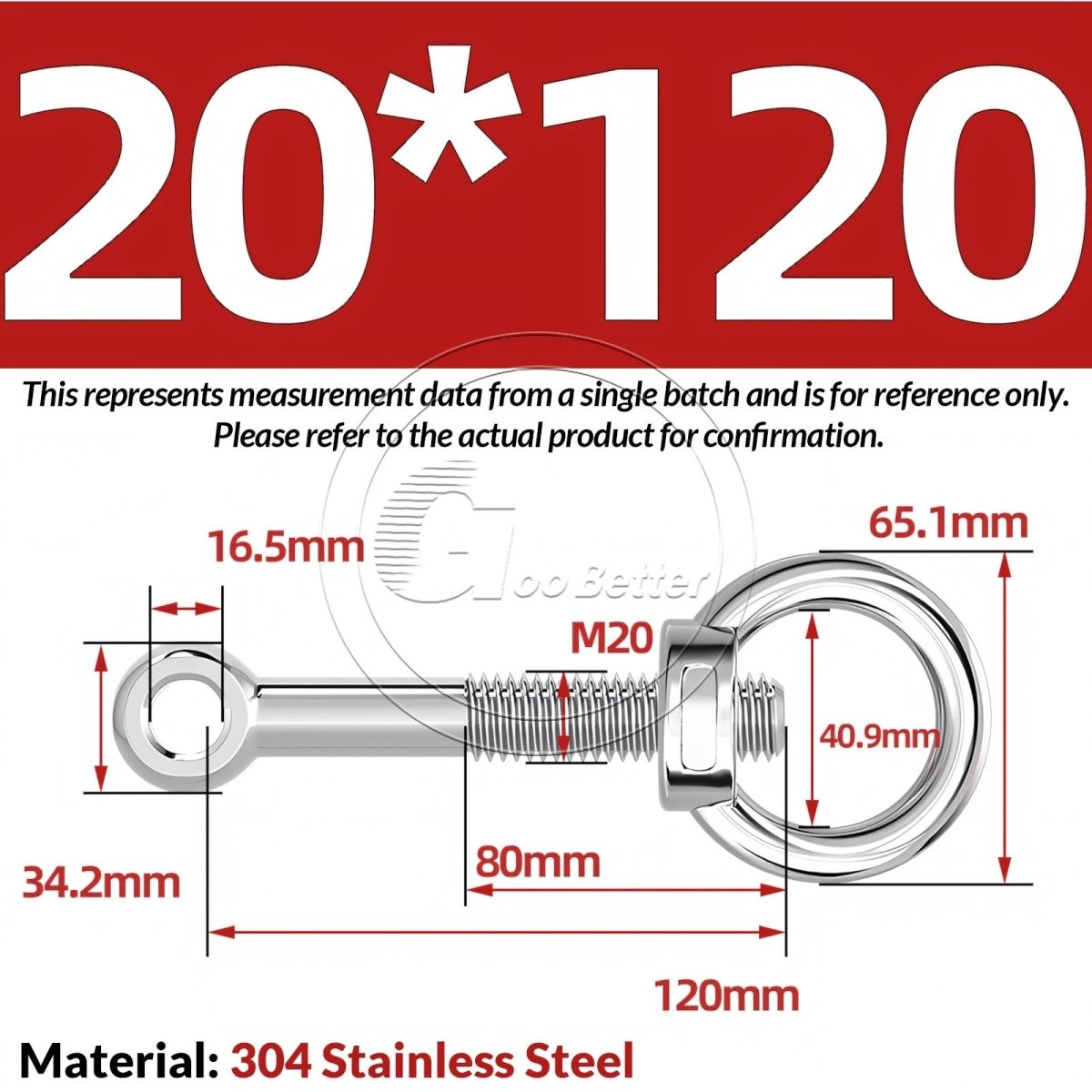 M16–M24 A2 304 Stainless Steel Lifting Eye Bolt & Eye Nut Threaded Ring - HomeDIYer