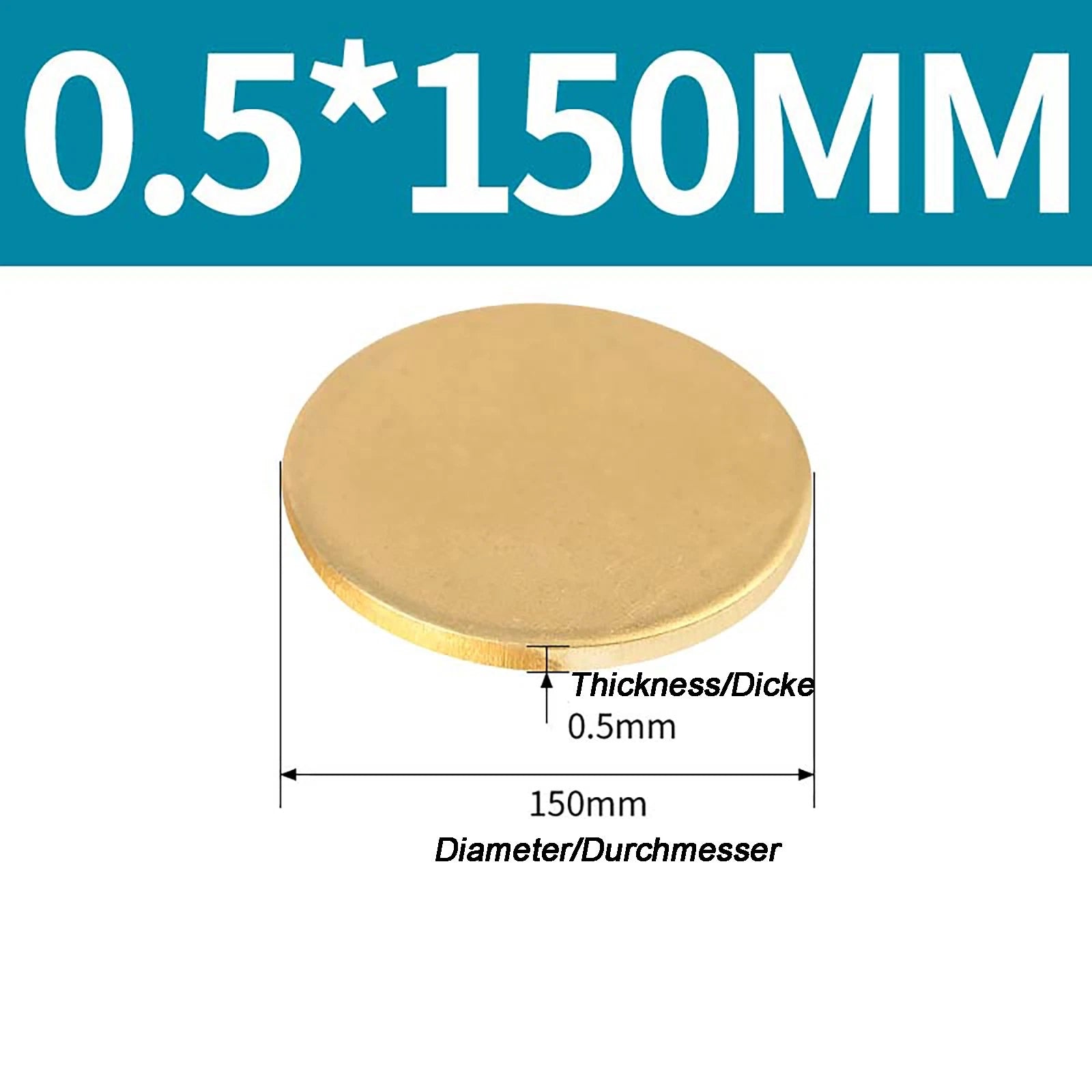Solid Brass Discs Blanks Metal Round Sheets Thick 0.3mm - 6mm Dia 10mm - 180mm