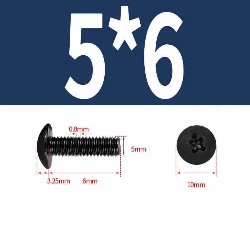 Phillips Pan Head Machine Screws — Nickel Plating & Black Zinc, M2–M6, 10 or 25 Pcs