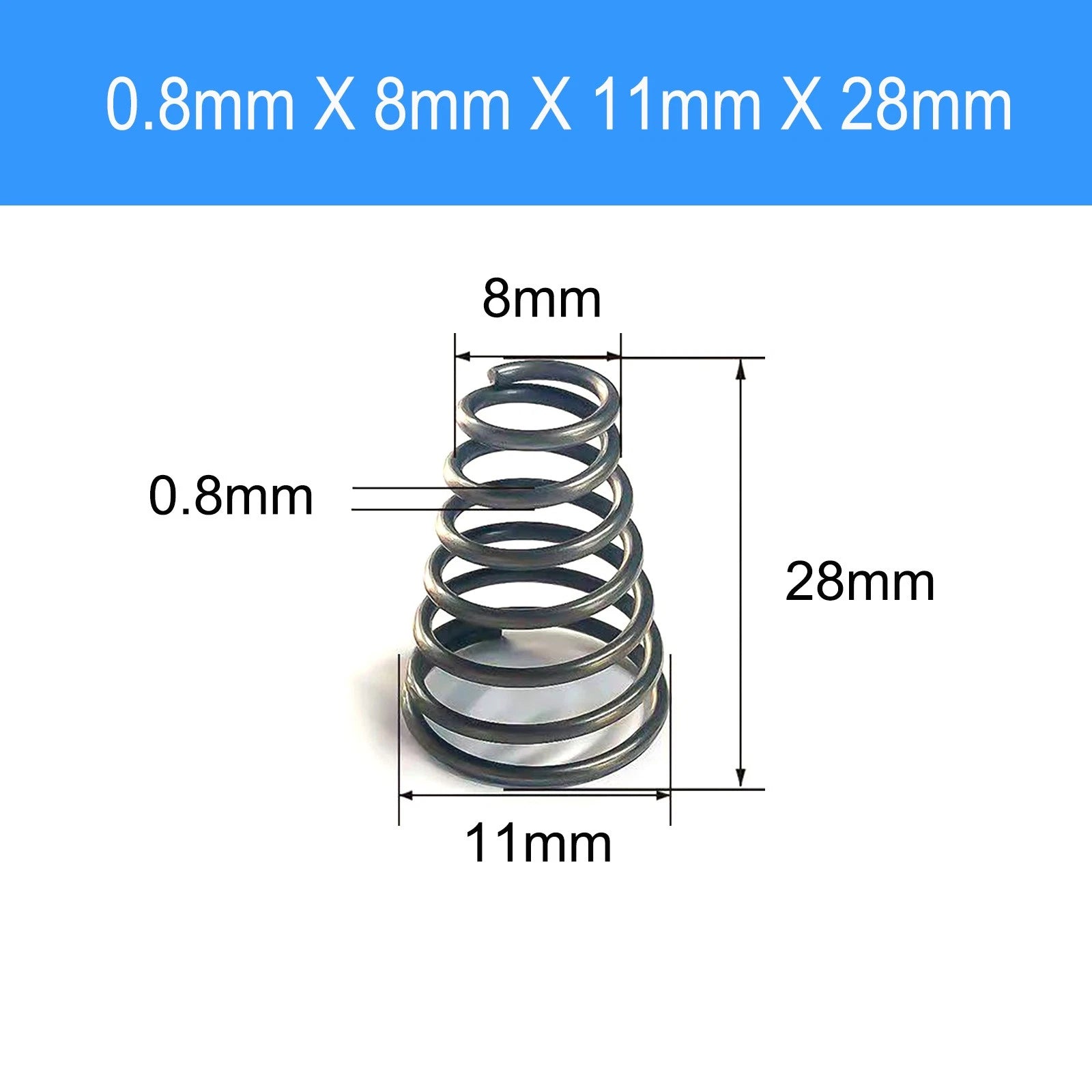 Conical Compression Spring Tapered Spring Steel Wire 0.2-3mm Heavy Duty Cone DIY