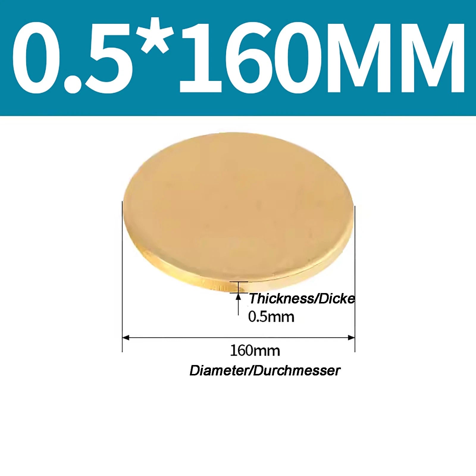 Solid Brass Discs Blanks Metal Round Sheets Thick 0.3mm - 6mm Dia 10mm - 180mm