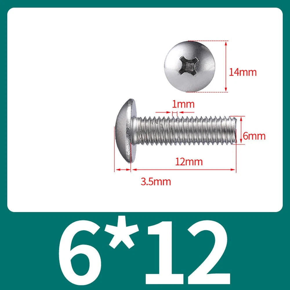 M4-M8 Phillips Truss Head Machine Screw Large Flat Head Screws Stainless Steel