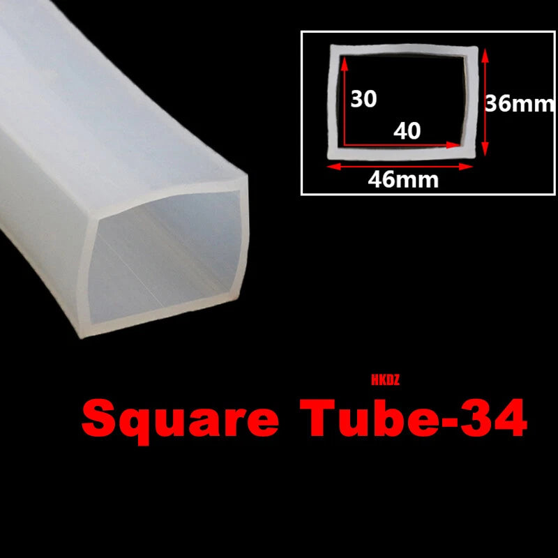 Square Silicone Rubber Hollow Tube Pipe Protector Seal Strips Width 2.5mm~108mm
