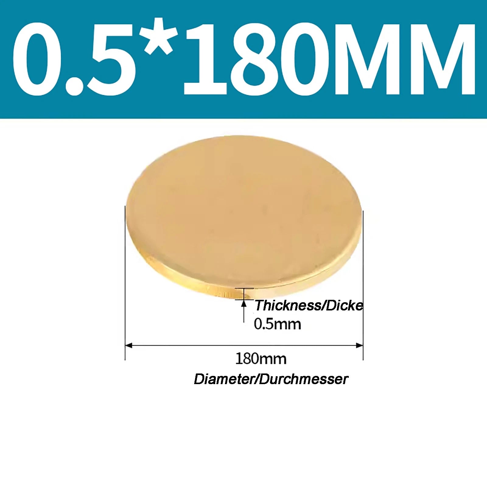 Solid Brass Discs Blanks Metal Round Sheets Thick 0.3mm - 6mm Dia 10mm - 180mm