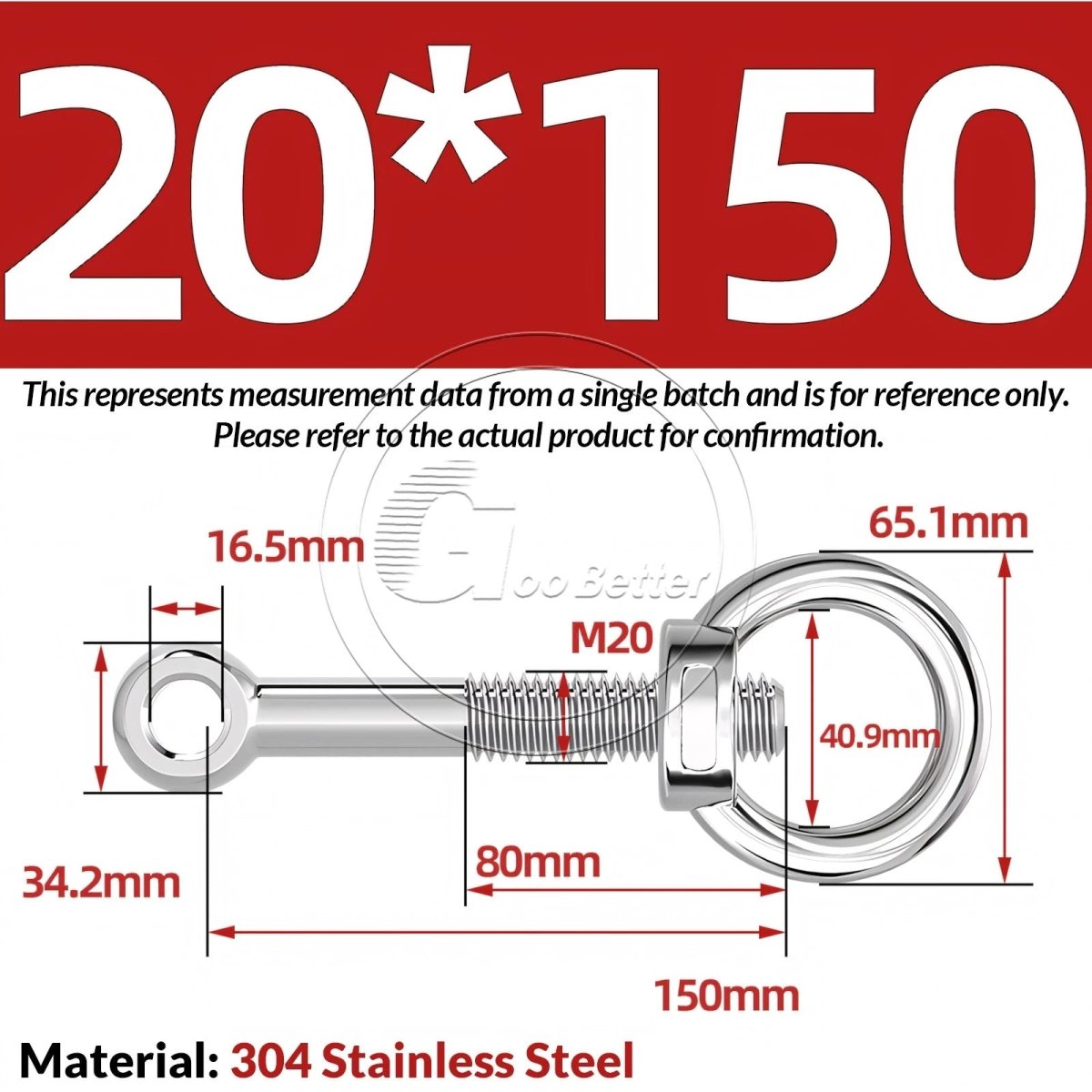 M16–M24 A2 304 Stainless Steel Lifting Eye Bolt & Eye Nut Threaded Ring - HomeDIYer