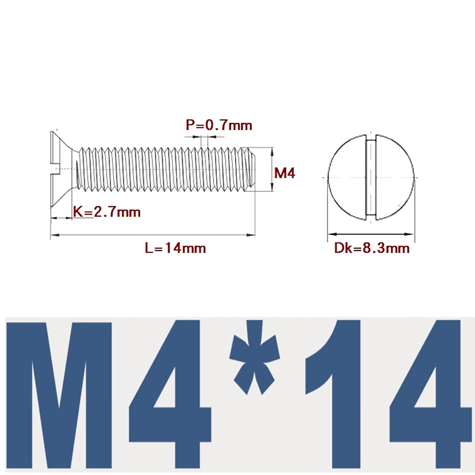 Countersunk Slotted Machine Screws M2–M8 | A2 Stainless Steel DIN 963