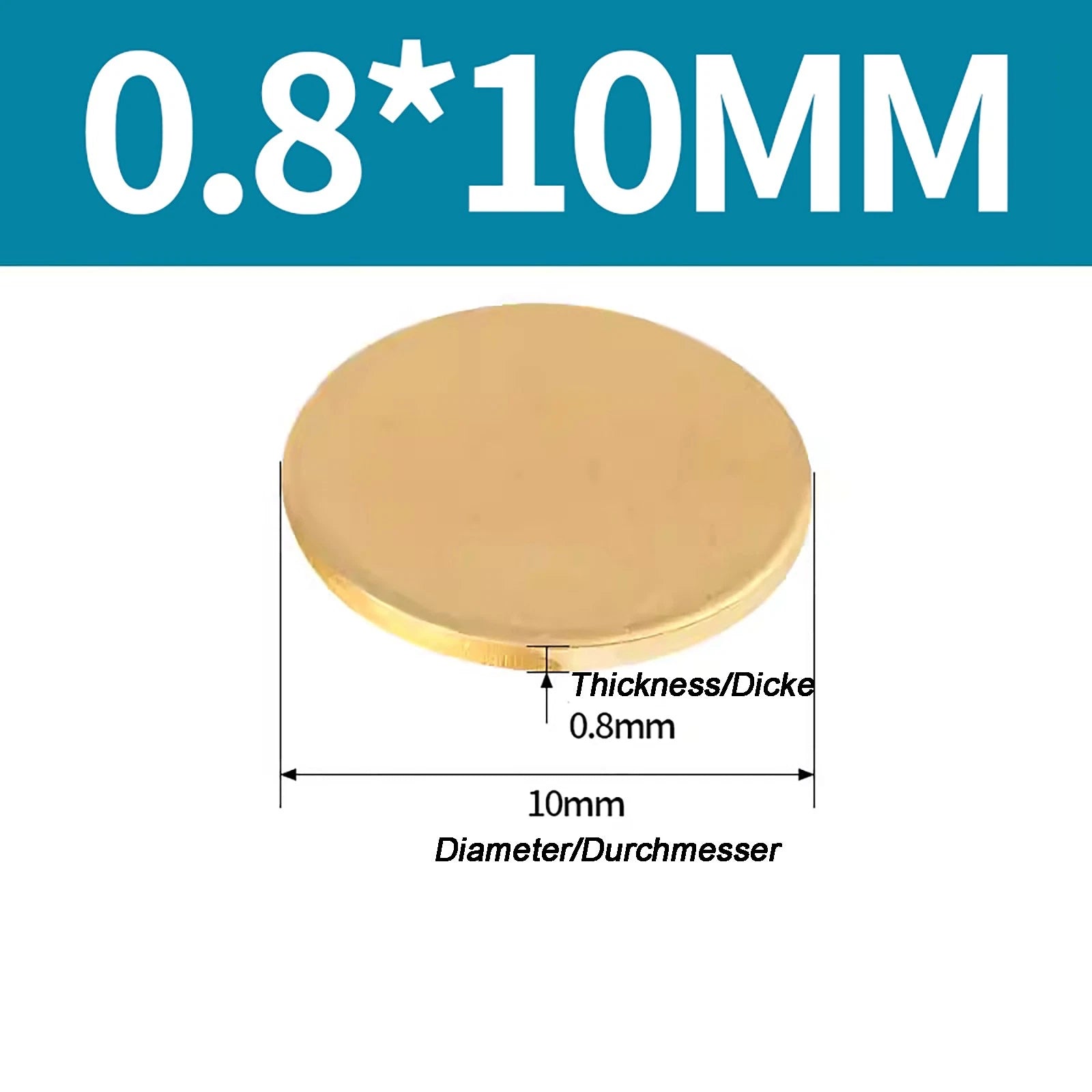 Solid Brass Discs Blanks Metal Round Sheets Thick 0.3mm - 6mm Dia 10mm - 180mm