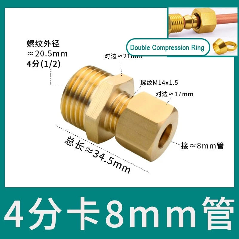 Brass Male Thread Compression Fittings – Circular, Conical & Double Ring, 1/8" to 1/2"