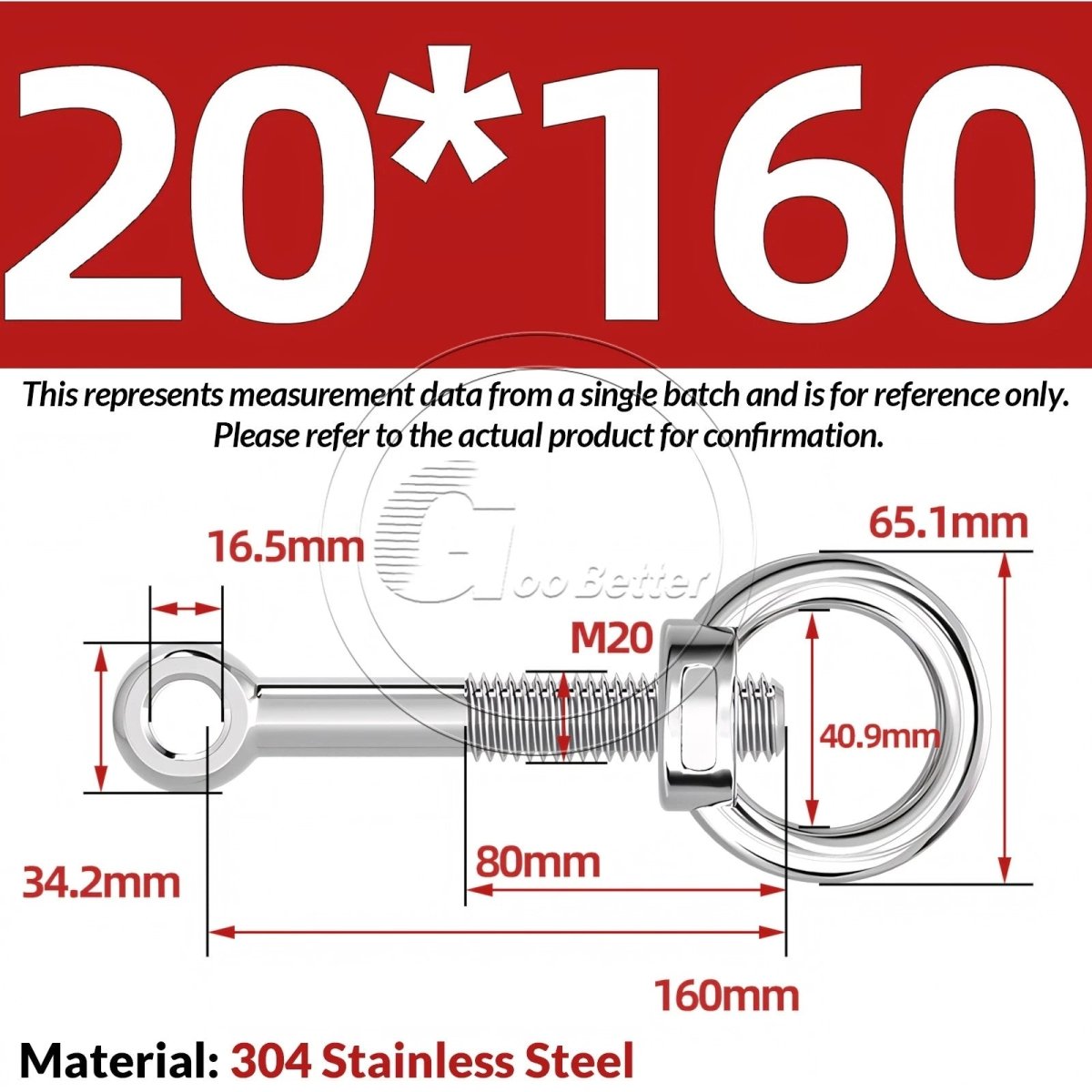 M16–M24 A2 304 Stainless Steel Lifting Eye Bolt & Eye Nut Threaded Ring - HomeDIYer
