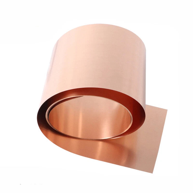 T2 Pure Copper Sheet Plate 99.9% Cu Metal Foil Roll Thick 0.01-0.09mm Length 1M